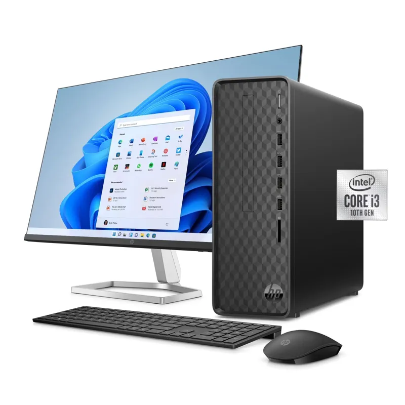 HP desktop with monitor